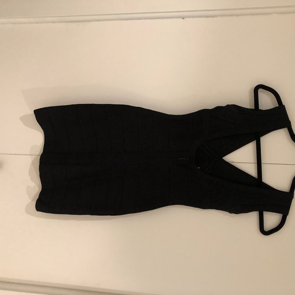 Herve Leger V-Neck Bandage Dress - Picture 2 of 4